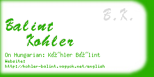 balint kohler business card